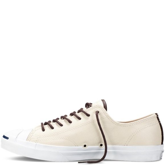 NIB Converse Jack Purcell Jack Ox Tumbled Leather Parchment/Burnt Umber149931C - Picture 4 of 6